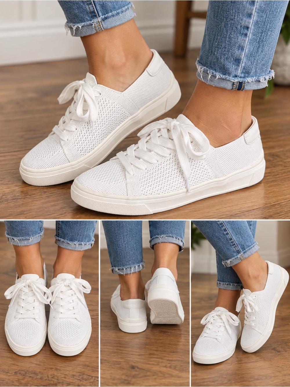 Tommy Bahama Shayla White Knit Sneakers Size 7.5 – Like New